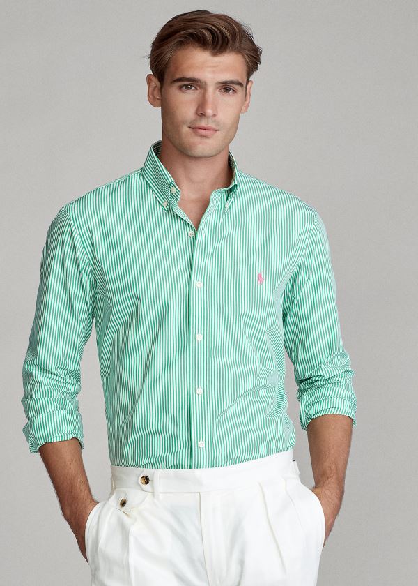 Men's Polo Ralph Lauren Classic Fit Striped Shirts | 730541LNJ